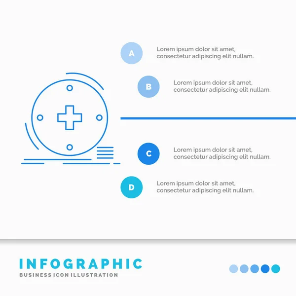 Clinical Digital Health Healthcare Telemedicine Infographics Template Website Presentation Line — Stock Vector