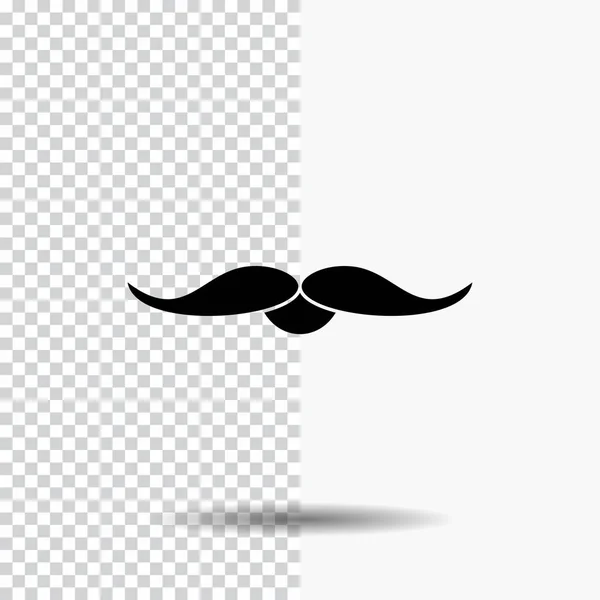 Bigode Hipster Movember Macho Homens Glyph Icon Transparent Background Ícone — Vetor de Stock