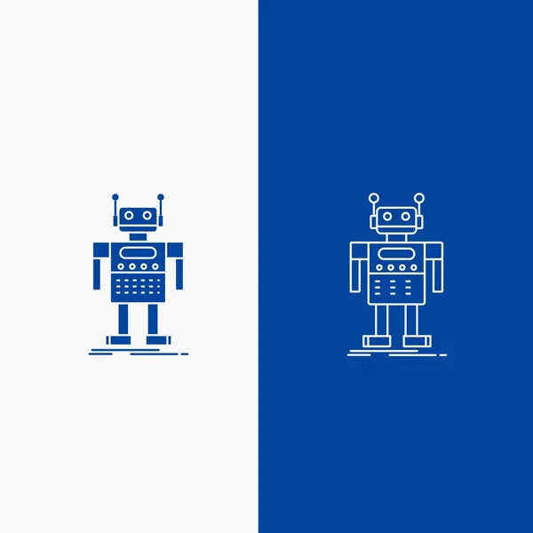 Robot Android Artificiel Bot Technologie Ligne Bouton Web Glyph Couleur — Image vectorielle