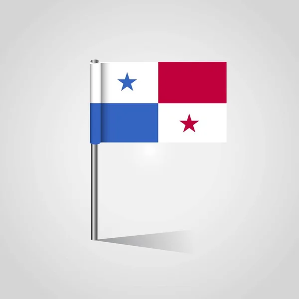 Mapa Bandera Panamá Pin — Vector de stock