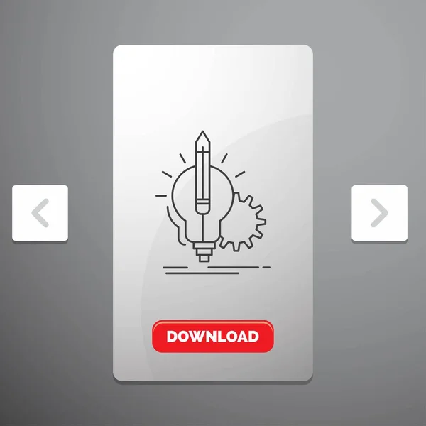 Idee Einsicht Schlüssel Lampe Glühbirnenleitungssymbol Karussell Schieberegler Design Roter Download — Stockvektor