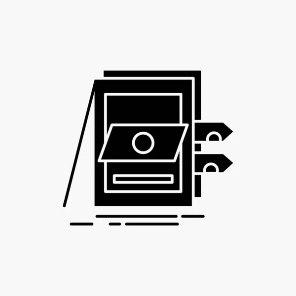 Pos Бухгалтерия Продажа Система Файлы Glyph Икона Векторная Изолированная Иллюстрация — стоковый вектор