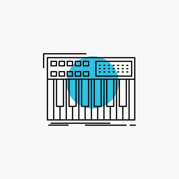 Synthé Clavier Midi Synthétiseur Synthétiseur Line Icon — Image vectorielle