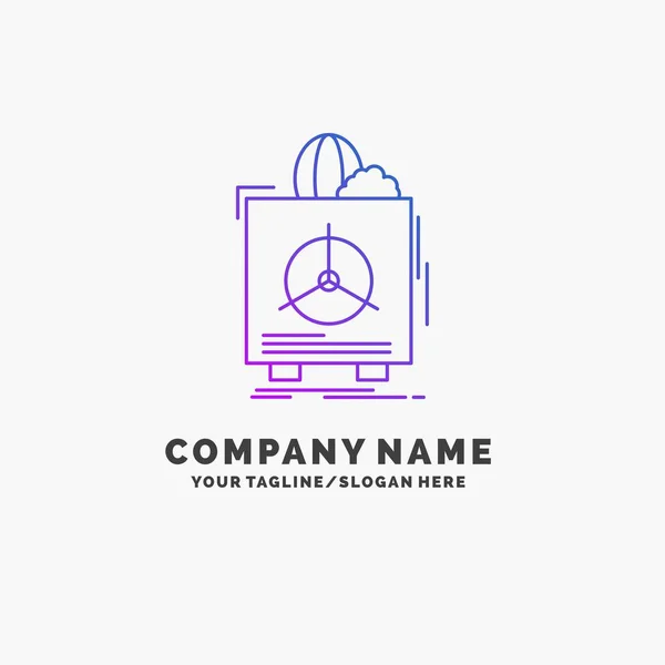 Insurance Fragile Product Warranty Health Purple Business Logo Template Place — Stock Vector