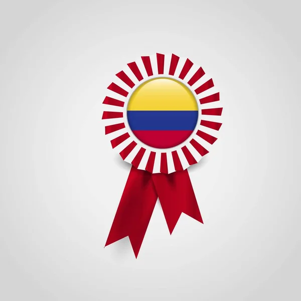 Colombia Bandera Insignia Diseño Vector — Vector de stock