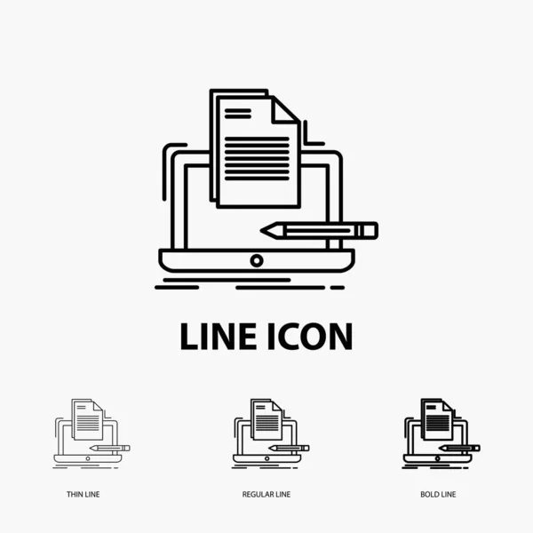 Coder Coding Computer List Paper Icon Thin Regular Bold Line — Stock Vector