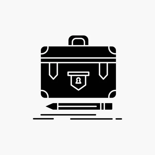 Mallette Affaires Finances Gestion Portefeuille Glyph Icon Illustration Vectorielle Isolée — Image vectorielle