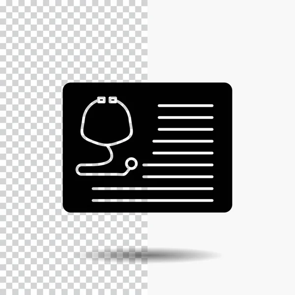 Stethoskop Arzt Kardiologie Gesundheitswesen Medizinisches Glyphen Symbol Auf Transparentem Hintergrund — Stockvektor