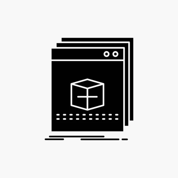 Software Aplicación Aplicación Archivo Programa Glyph Icon Ilustración Aislada Vectorial — Vector de stock