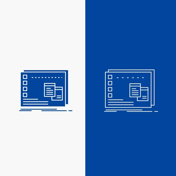 Window Mac Operational Program Line Glyph Web Button Blue Color — Stock Vector