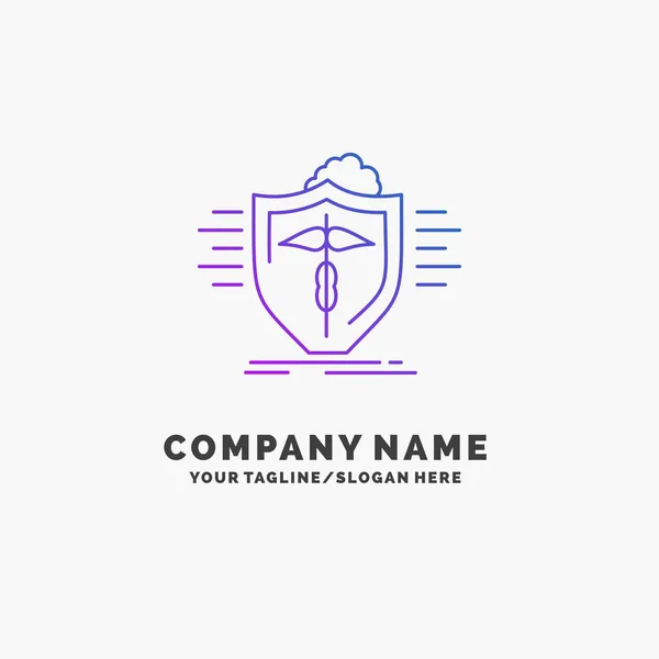 insurance, health, medical, protection, safe Purple Business Logo Template. Place for Tagline