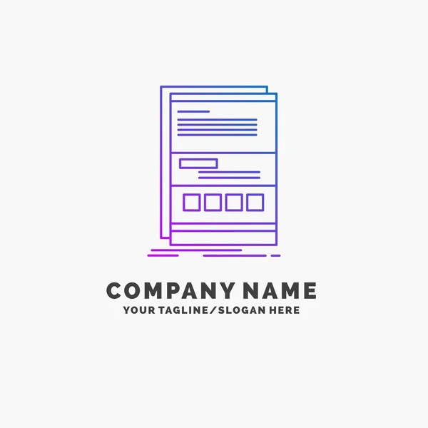 Browser Dynamic Internet Page Responsive Purple Business Logo Template Place — Stock Vector