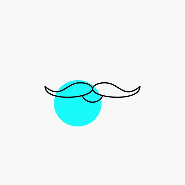 Bigode Hipster Movember Masculino Homem Ícone Linha — Vetor de Stock