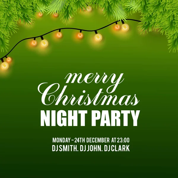 Merry Christmas Night Party Bakgrund — Stock vektor