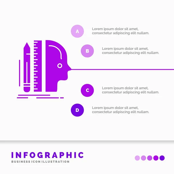 Design Humano Régua Tamanho Pensando Modelo Infográficos Para Site Apresentação —  Vetores de Stock