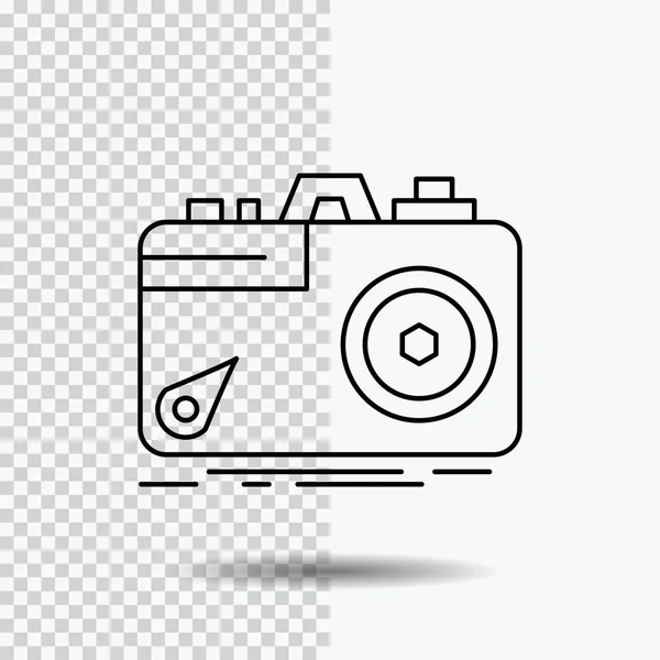 Camera Photography Capture Photo Aperture Line Icon Transparent Background Black — Stock Vector