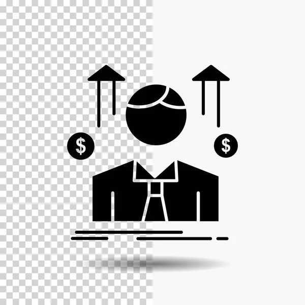 Negócios Homem Avatar Empregado Vendedor Glyph Icon Transparent Background Ícone —  Vetores de Stock