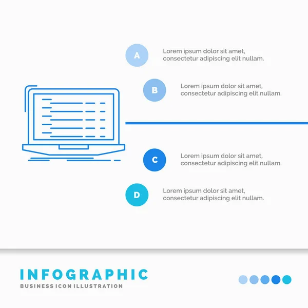 Api App Codierung Entwickler Laptop Infografik Vorlage Für Website Und — Stockvektor