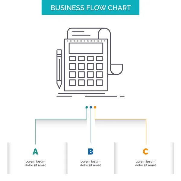 Бухгалтерия Аудит Банковское Дело Калькулятор Business Flow Chart Design Шагами — стоковый вектор
