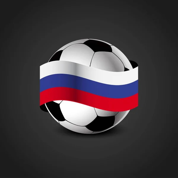 Russische Flagge Rund Den Fußball — Stockvektor