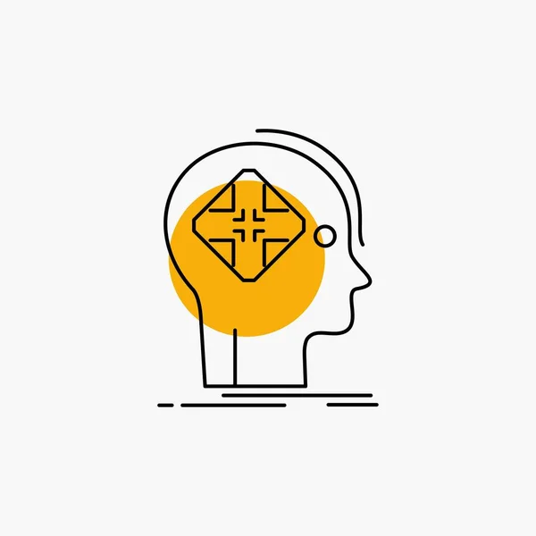 Advanced Cyber Future Human Mind Line Icon — Stock Vector