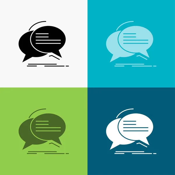 Bubble Chat Communication Speech Talk Icon Various Background Glyph Style — Stock Vector
