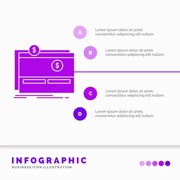 Crowdfunding Pendanaan Penggalangan Dana Platform Situs Web Infographics Template Website - Stok Vektor