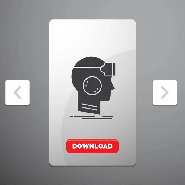 Googles Auricolari Realtà Icona Virtuale Glyph Carousal Pagination Slider Design — Vettoriale Stock