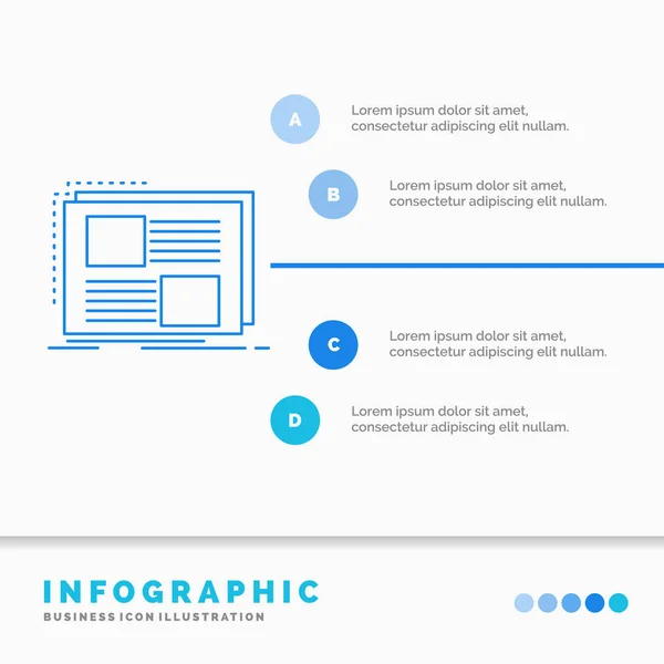 Contenido Diseño Marco Página Texto Infografías Plantilla Para Sitio Web — Vector de stock