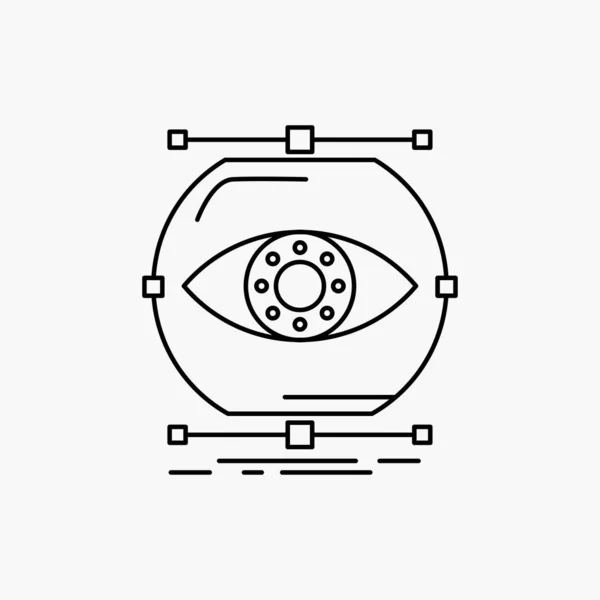 Visualize Conception Monitoring Monitoring Vision Line Icon Vector Isolated Illustration — Stock Vector