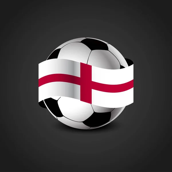 England United Kingdom Flagge Rund Den Fußball — Stockvektor