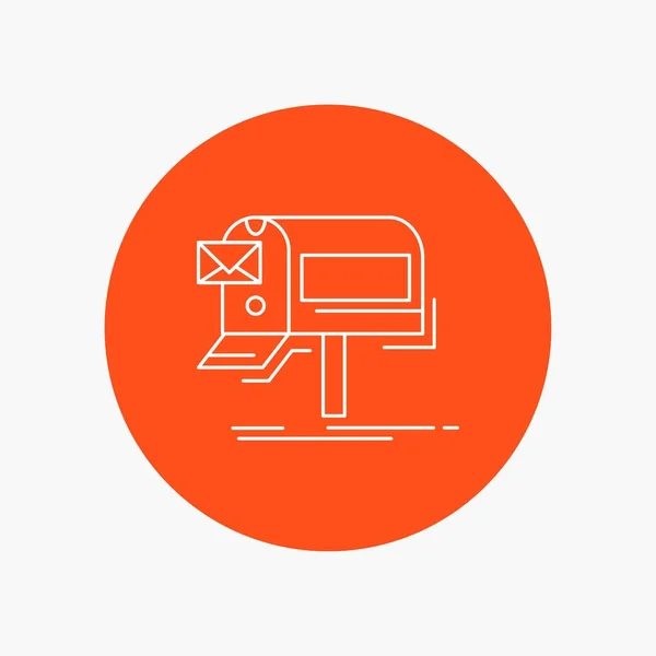 Kampagnen Mail Marketing Newsletter Weiße Linie Hintergrund Vektor Symbol Illustration — Stockvektor