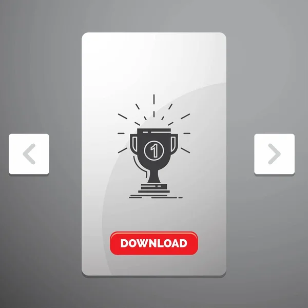 Award Cup Award Award Victory Glyph Icon Carousal Pagination Slider — Stockvektor