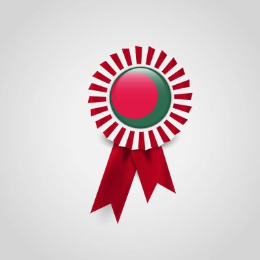 Bangladeş bayrağı rozeti tasarlamak vektör