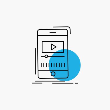 Medya, müzik, oyuncu, video, mobil satırı simgesi