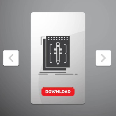 Kod, düzenleme, Editör, dil, glif kutsal kişilerin resmi rekreasyon Pagination Slider tasarımı ve kırmızı Download düğme içinde program