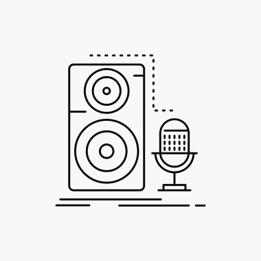Live, mic, microphone, record, sound Line Icon. Vector isolated illustration