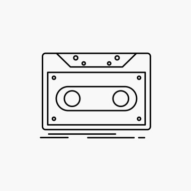 Kaset, demo, kaydetmek, teyp, satırı simgesi kaydetmek. İzole vektör çizim