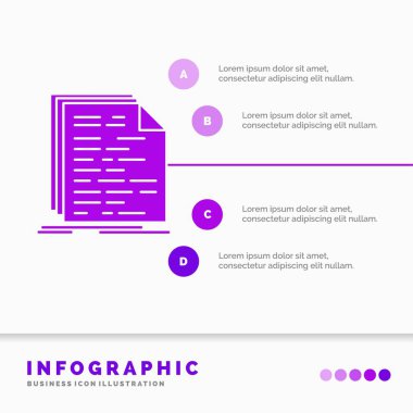 Kodlama, kod, Doktor, programlama, Infographics şablon web sitesi ve sunum için komut dosyası. Glif mor simgesi Infographic stil vektör çizim.