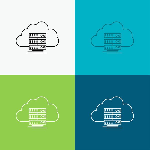 cloud, storage, computing, data, flow Icon Over Various Background. Line style design, designed for web and app. Eps 10 vector illustration