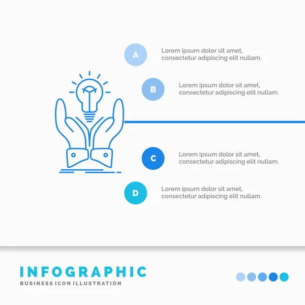 Idea Ideas Creative Share Hands Infographics Template Website Presentation Line — Stock Vector
