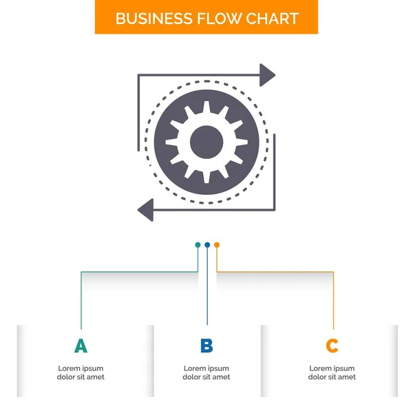 Business Getriebe Management Betrieb Prozess Business Flow Chart Design Mit — Stockvektor