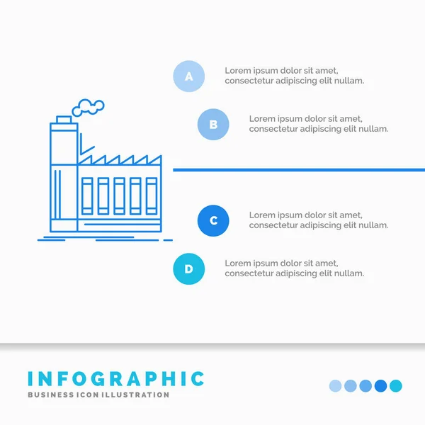 Fábrica Industrial Indústria Fabricação Produção Modelo Infográficos Para Site Apresentação — Vetor de Stock