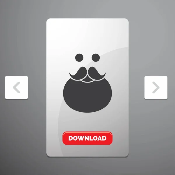 Baffi Hipster Movember Santa Bears Glyph Icon Carousal Pagination Slider — Vettoriale Stock