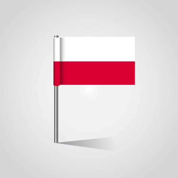 Mapa Bandera Polonia Pin — Vector de stock