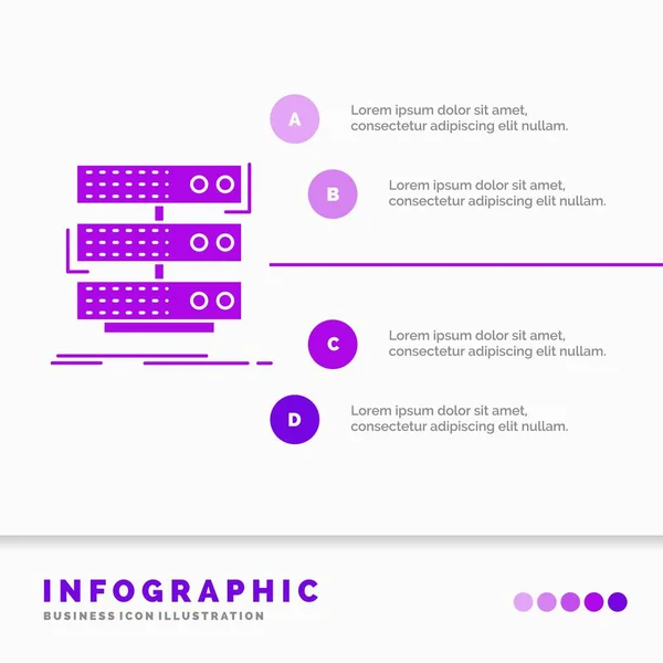 Server Speicher Rack Datenbank Dateninfografik Vorlage Für Website Und Präsentation — Stockvektor