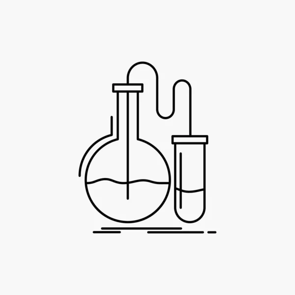 Análisis Química Frasco Investigación Línea Prueba Icono Ilustración Aislada Vectorial — Vector de stock