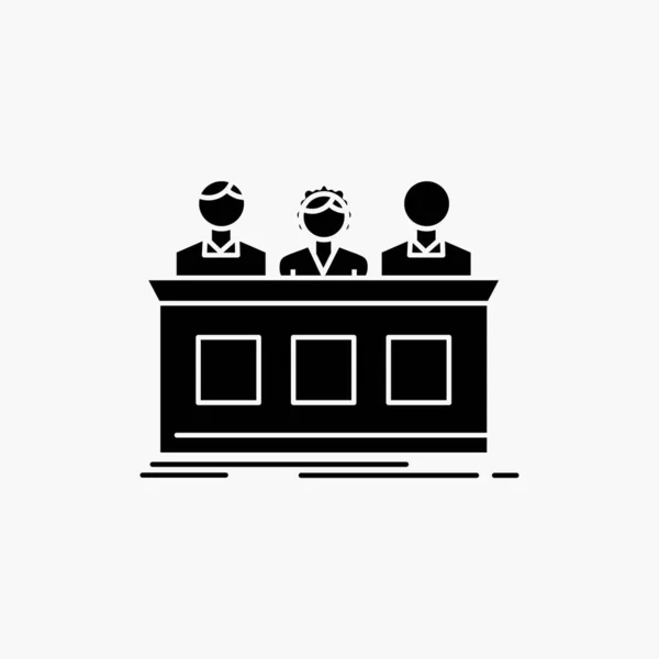 Concours Concours Expert Juge Jury Glyph Icon Illustration Vectorielle Isolée — Image vectorielle