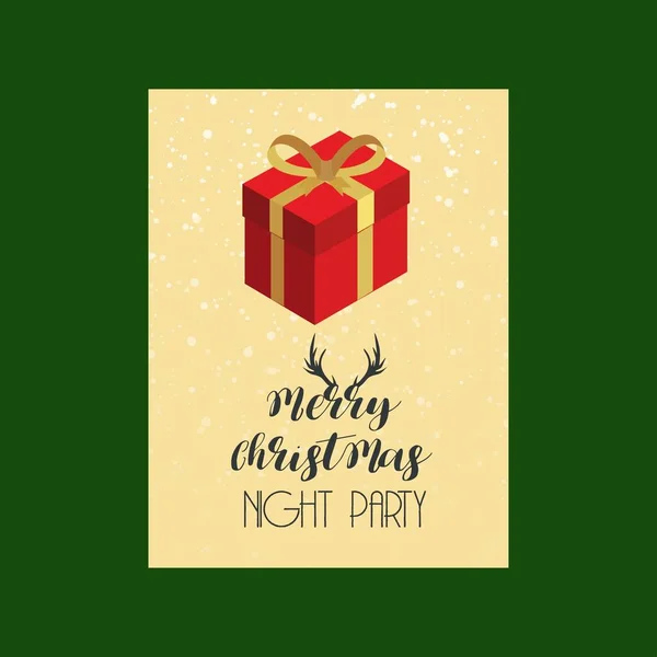 創造的なデザインと緑の背景のメリー クリスマス カード — ストックベクタ