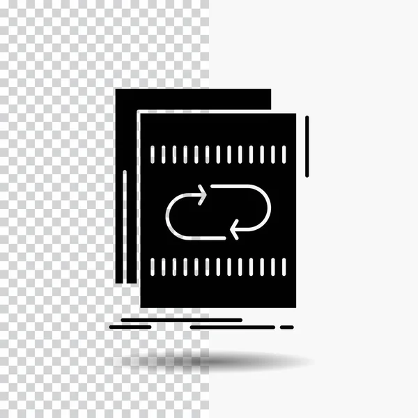 Audio File Loop Mix Sound Icona Glyph Sfondo Trasparente Icona — Vettoriale Stock